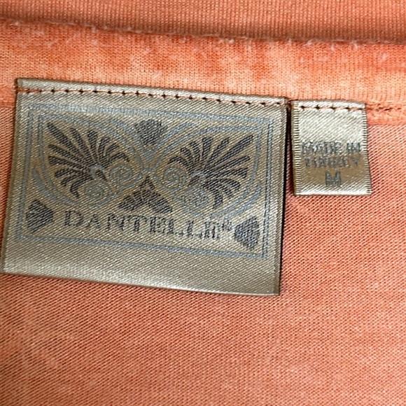 Loose, flowey  gold palm tree print.Orange material designed to look aged - Picture 7 of 10